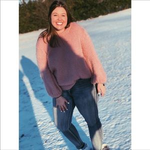 Pink Balloon Sleeve Sweater